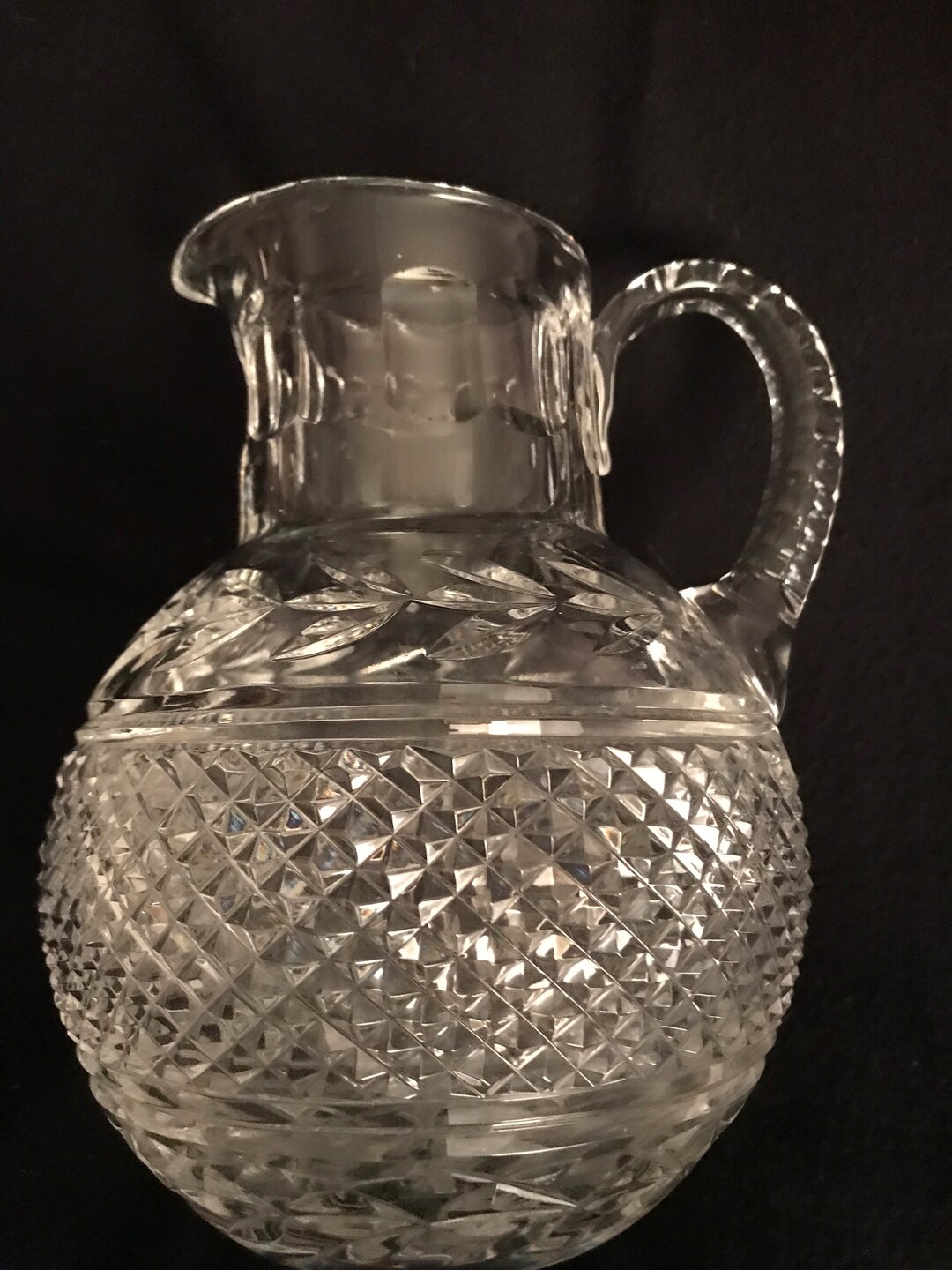 Vintage Crystal Pitcher Etsy