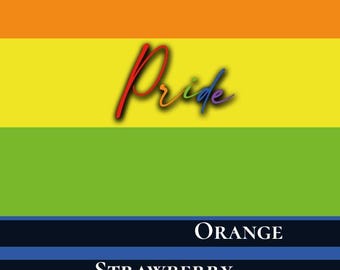 Cera fundida del orgullo / Inspirada en la bandera del orgullo / Naranja y fresa /