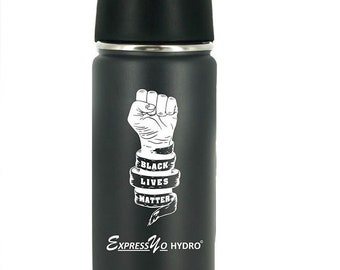 ExpressYo-HYDRO© BLM 16OZ Double-Walled Stainless-Steel Insulated Travel Water Bottle, Coffee Flask, Sports Bottle