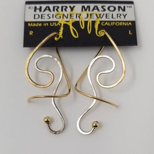 Two-Tone/Gold/Silver, All Gold or Silver & All Rose Gold California Convertible EARSPIRAL® Earrings by ©HARRY MASON®, Spiral Earrings