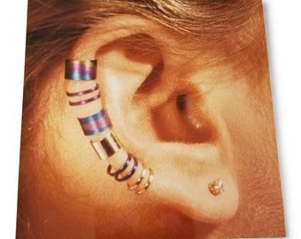 Buy 3 Get 4th FREE Sets Gold/Silver/Rose-Gold Small Double CARTILAGE EARWRAP®, ©Harry Mason® Jewelry, Ear Cuff, Ear Climber, Non Pierced