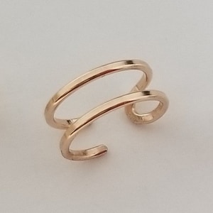 Large DOUBLE EARCUFFS in Silver, Gold Filled & Rose Gold Filled, Harry Mason Jewelry, Ear Climbers, Wear in Middle of Ear, Non Pierced