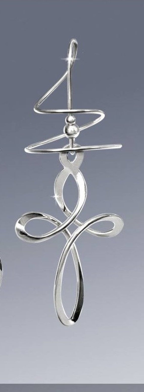 3 Lengths, 3 Gauges of Gold or Silver Sculptured Cross Earspirals 