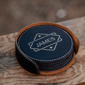 Personalized Coasters, Leather Coasters