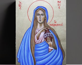 Orthodox Icon of Mary Magdalene, Religious Wall Art, Bible Wall Art, Religious Painting