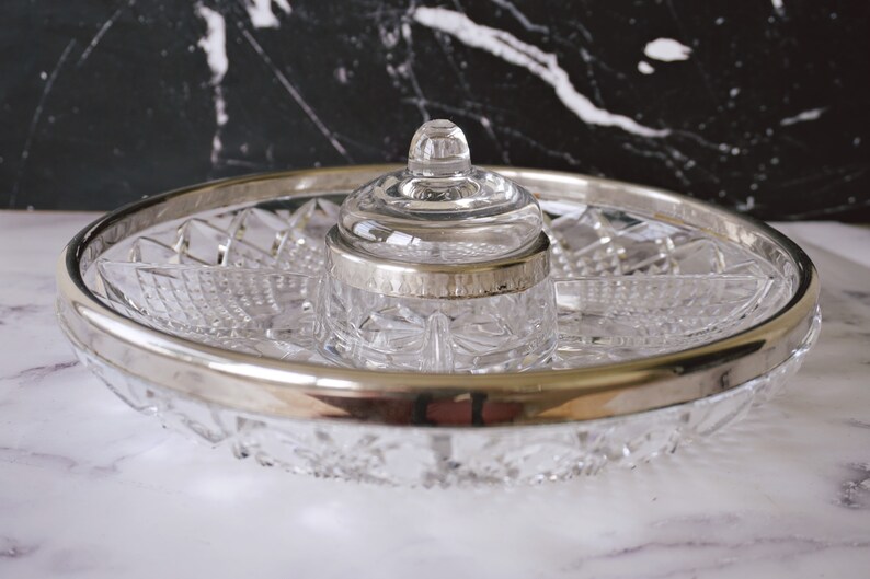 Vintage Heavy Cut Lead Crystal Divided Relish Tray with Etsy