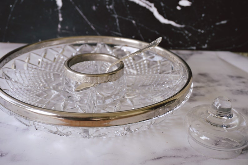 Vintage Heavy Cut Lead Crystal Divided Relish Tray with Etsy