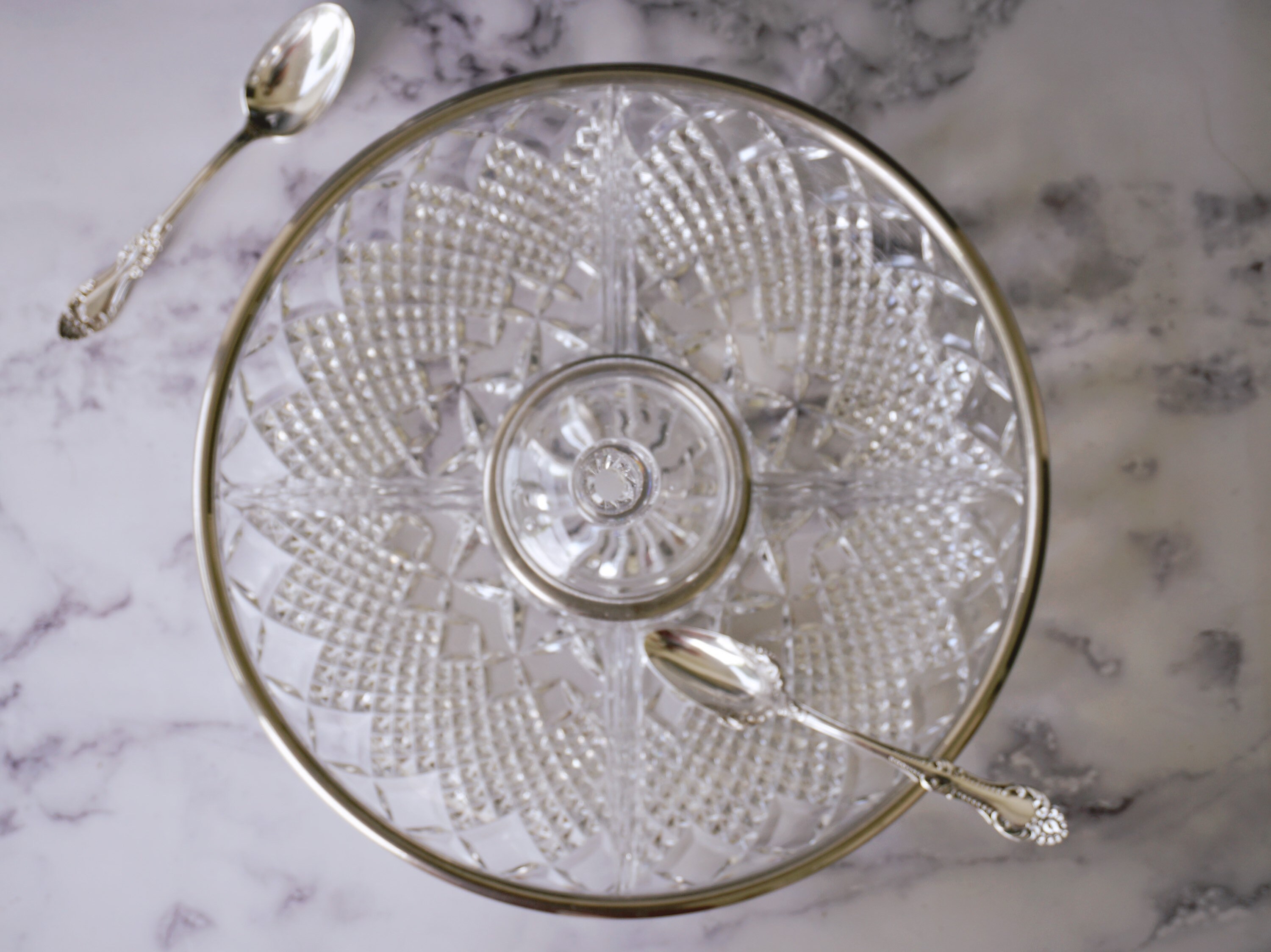 Vintage Heavy Cut Lead Crystal Divided Relish Tray With Etsy