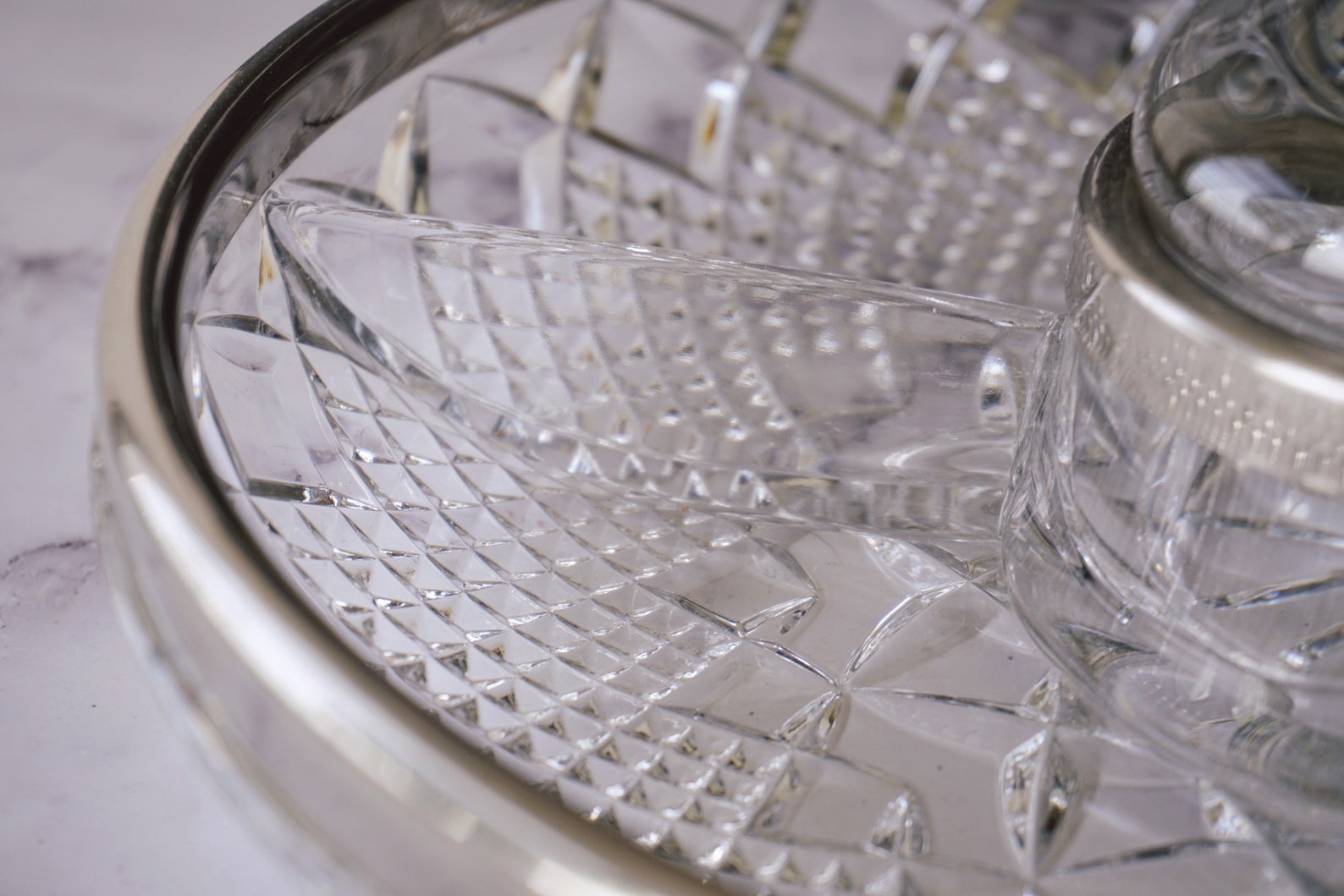 Vintage Heavy Cut Lead Crystal Divided Relish Tray With Etsy