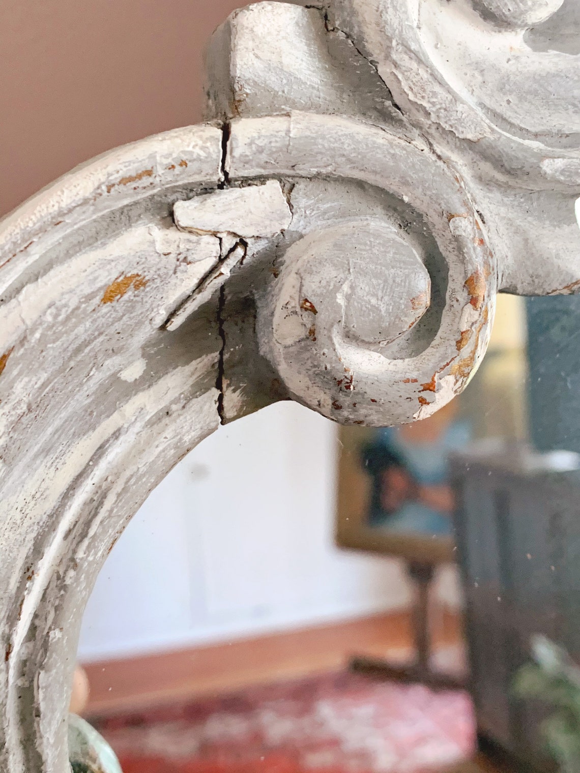 Espejo de pared adornado vintage en acabado blanco / Espejo de | Etsy