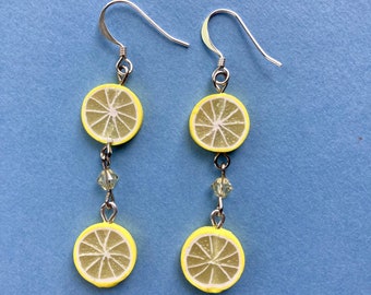 Crystal Lemon Dangle Earrings