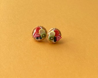 Rainbow Fruit Tart Stud Earrings