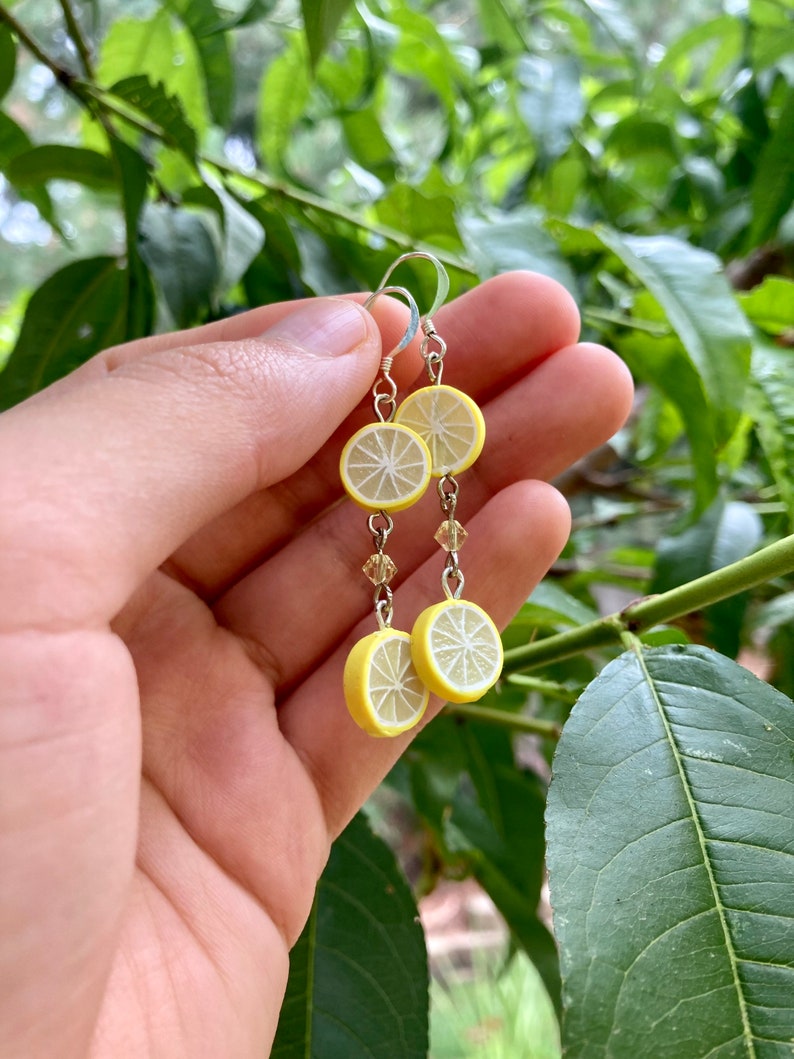 Crystal Lemon Dangle Earrings image 4