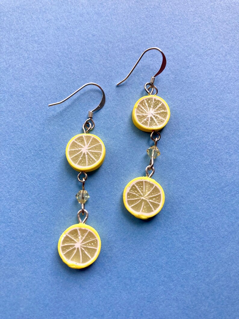 Crystal Lemon Dangle Earrings image 2