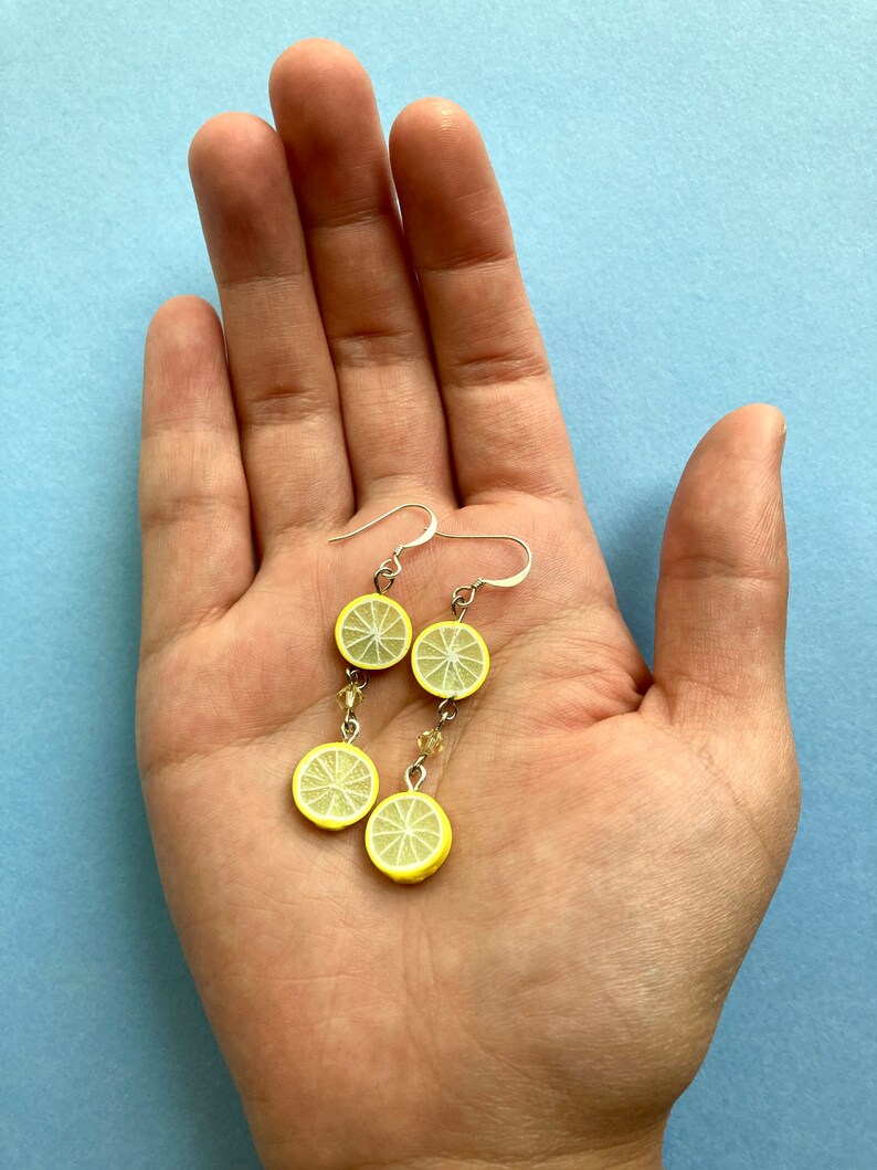 Crystal Lemon Dangle Earrings image 3