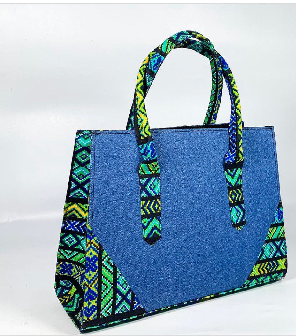 African Prints and Jean Handbags Ankara Hand Bag - Etsy