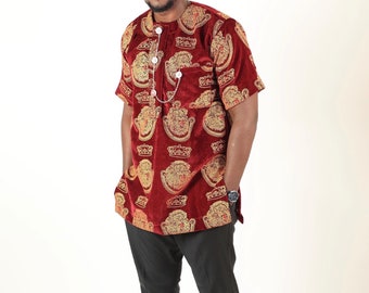African Isi Agu top| Igbo shirt| Men’s body suit| Nigeria Shirt| Aftican men’s top|