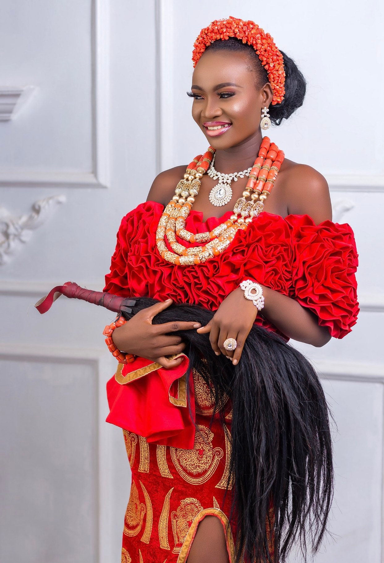 African Isi Agu Dressisi Agu for Womenafrican ISI Agu Velvet Dress Igbo ...
