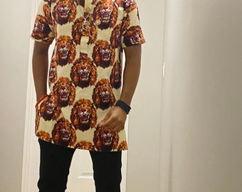 African Isi Agu top| African Igbo Top| Men Clothing|Authentic isi Agu material| Isi Agu shirt| Men shirt| men’s body suit|