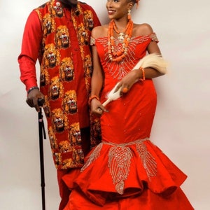 African Igbo traditional wedding couples outfits| Isi Agu wedding outfit| Igbo outfits