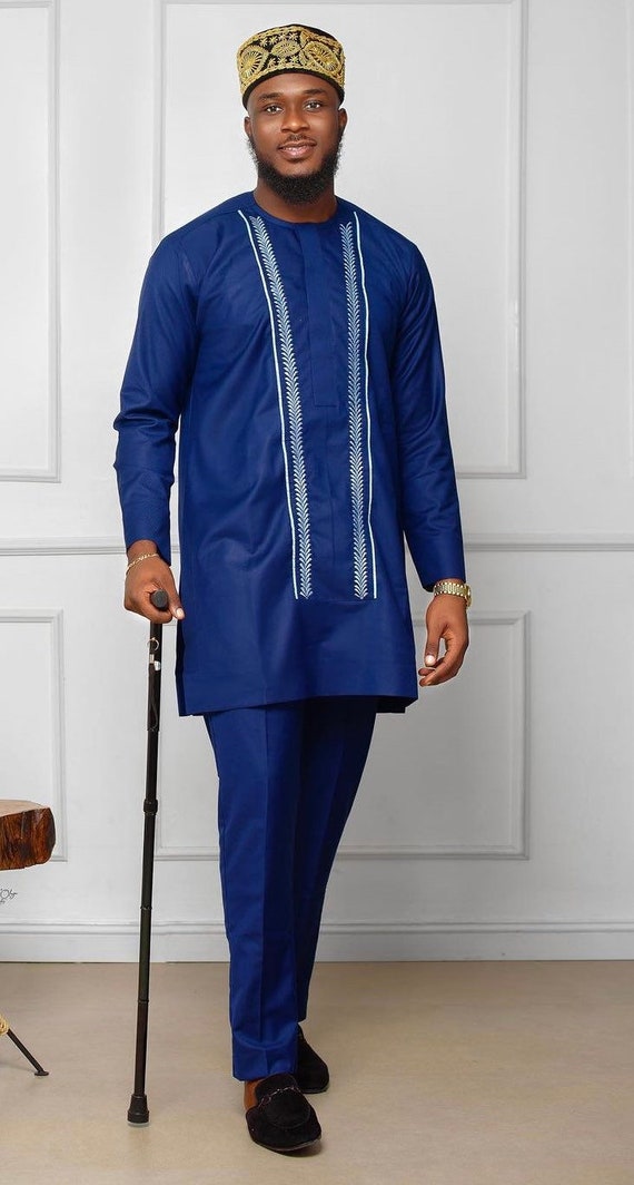 Traje tradicional africano de 2 piezas para hombre traje