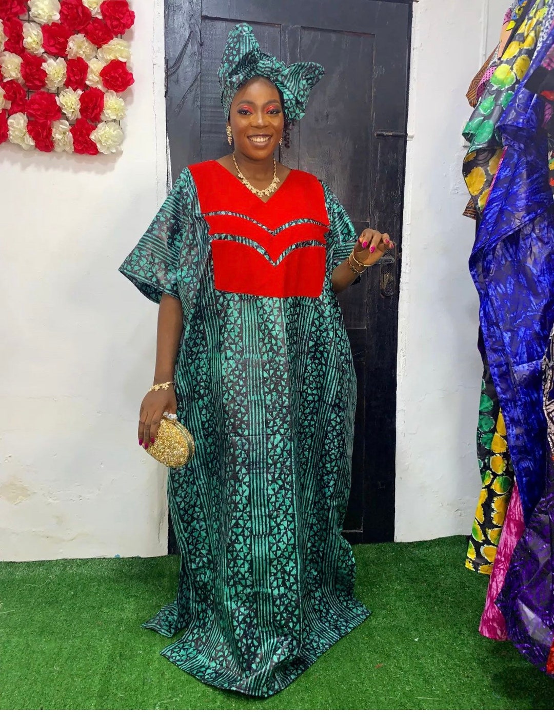 Kampala Dress Women Bubu Party Dress Adire Dress Ladies Boubou Nigeria