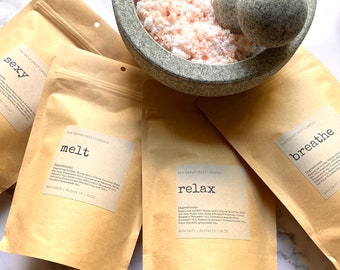 Bath Salts In Paper Pouch, Bath Soak, Eco Friendly Product