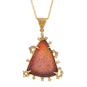 Golden Sunset || Gold Necklace || Druzy Agate || Kabartsy Exclusive