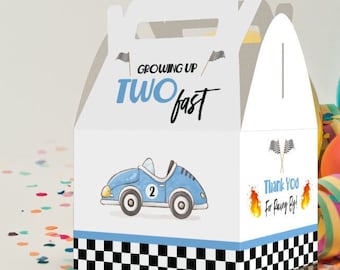 Two Fast Race Car 2nd Birthday Favor Box