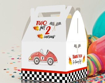 Two Fast 2 Curious Race Car Party Favor Box