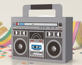 Retro Boombox Favor Box, 80s Theme Party