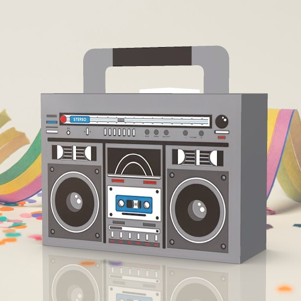 Boombox Luggage, Boombox Suitcase, Retro Boombox, Baby Shower, Birthday, 80s Favor box