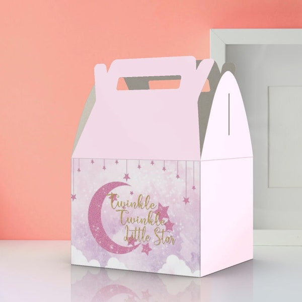 Twinkle Twinkle little star, Pink Twinkle, Baby Shower, Stars favor boxes