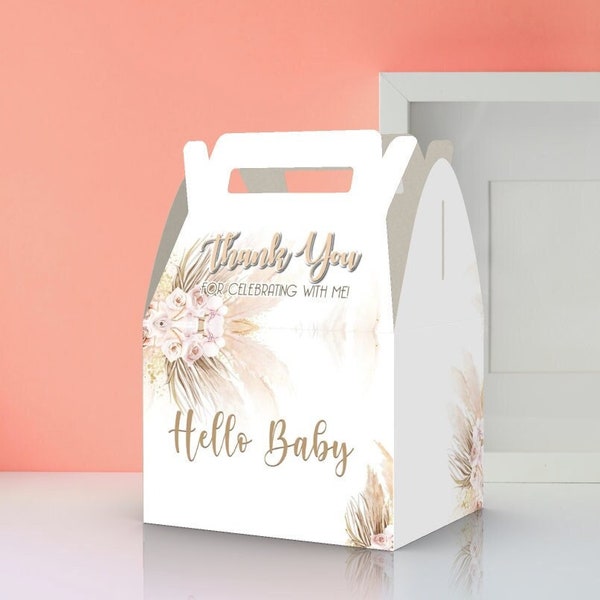 Boho Babyshower, Baby Shower, Flowers favor boxes