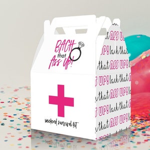 Bach that ass up, Hangover kit, Weekend survival kit, Bachelor Party, Bachelorette party Favor Box
