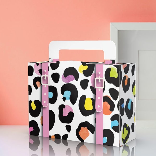 Cheetah Pattern, Colorful, Leopard Print, Cheetah Print, Luggage, Baby Shower, Birthday Favor box