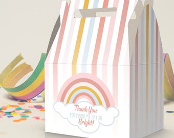 Rainbow, Blue Pastel, Pink Pastel, Clouds, Pastel rainbow party favor box