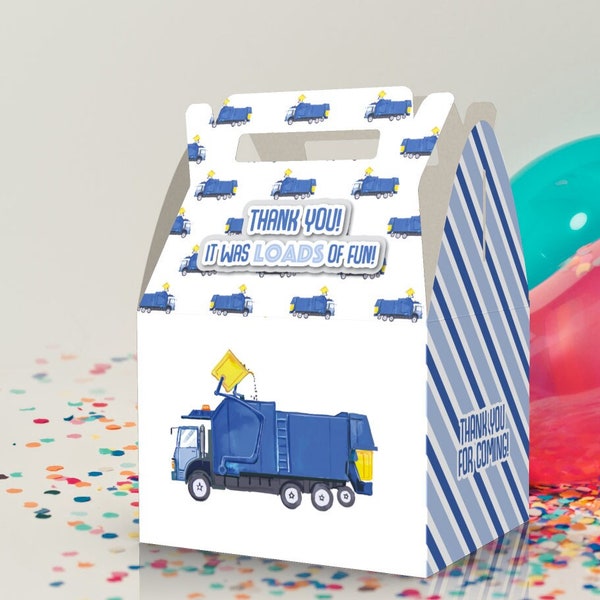 Recycling Truck, Garbage Truck, Trash, Loads of fun Favor Box