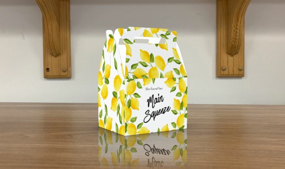 Main squeeze, Lemonade, Lemons party favor box