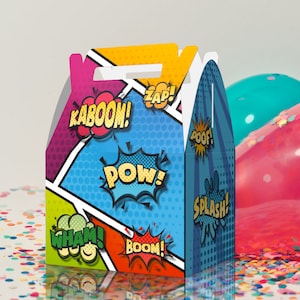 Super hero, comic book, villain Party Favor box