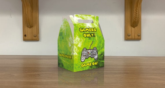 Gamers Only, Game On, Level UP Party Favor box