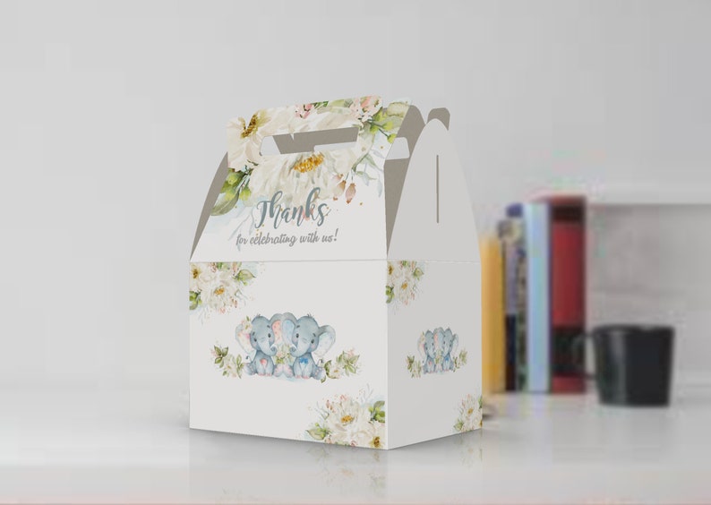 Baby Shower Drive By Elephant Party Favor Boxes Etsy