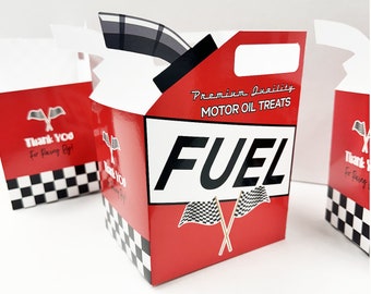 Caja de regalo con forma de lata de gasolina para coche de carreras, cajas de regalo para fiestas de carreras