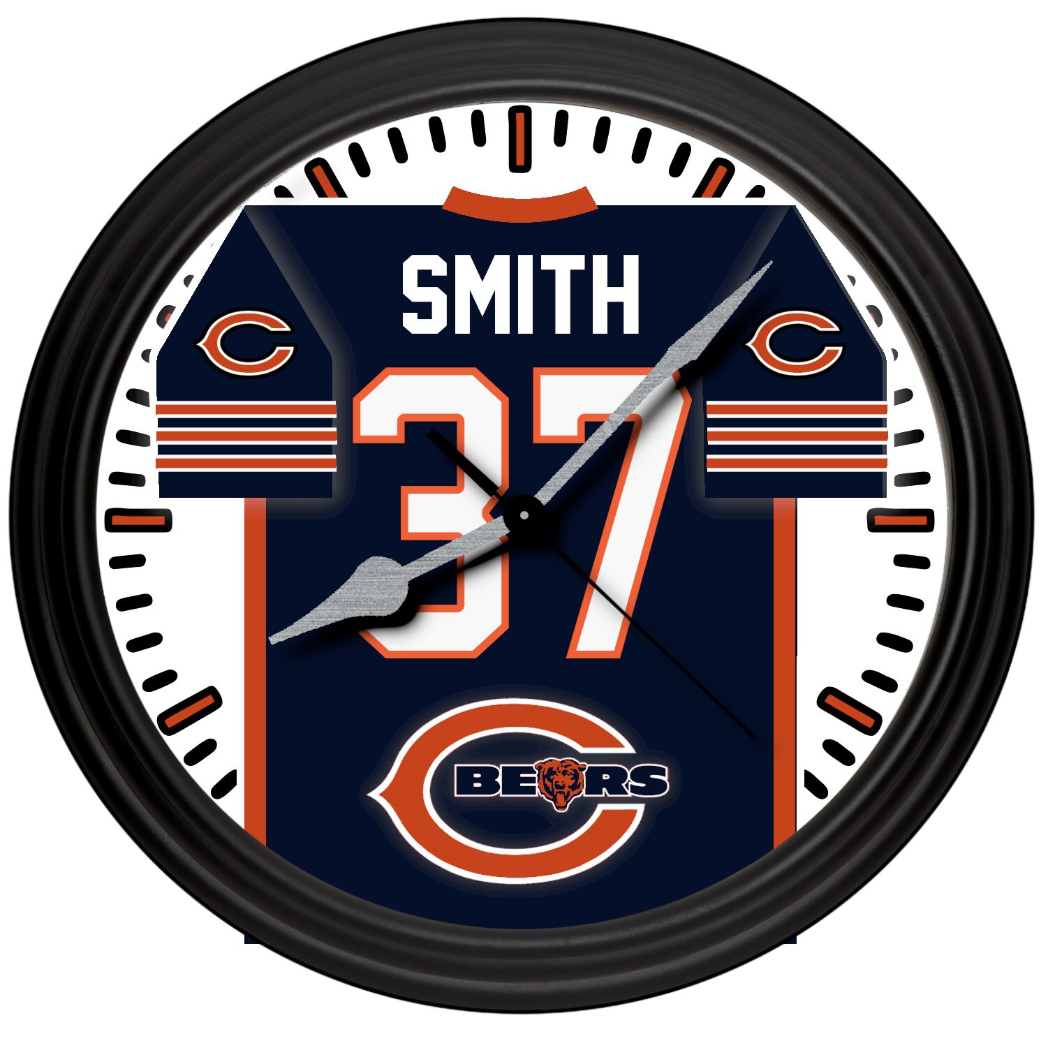Chicago Bears Clock Man Cave Clock Bears Clock Custom Etsy