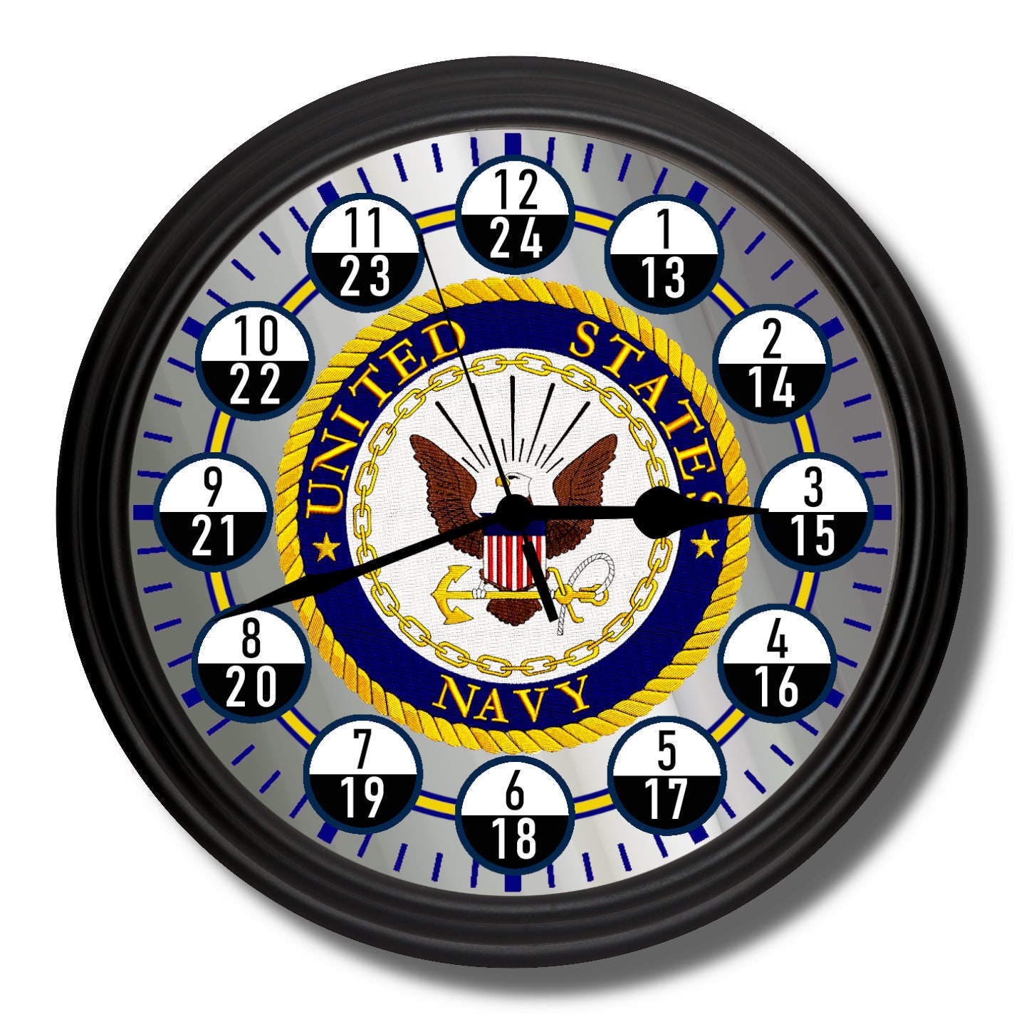 U.S. Navy Buoy Naval 24 Hour Wall Clock Military United States Etsy