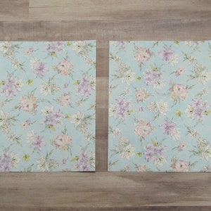 6 Floral Paper Sheets-Journal Paper-Scrapbooking - Journaling - Junk Journal Pages - Aged Paper-Vintage Paper