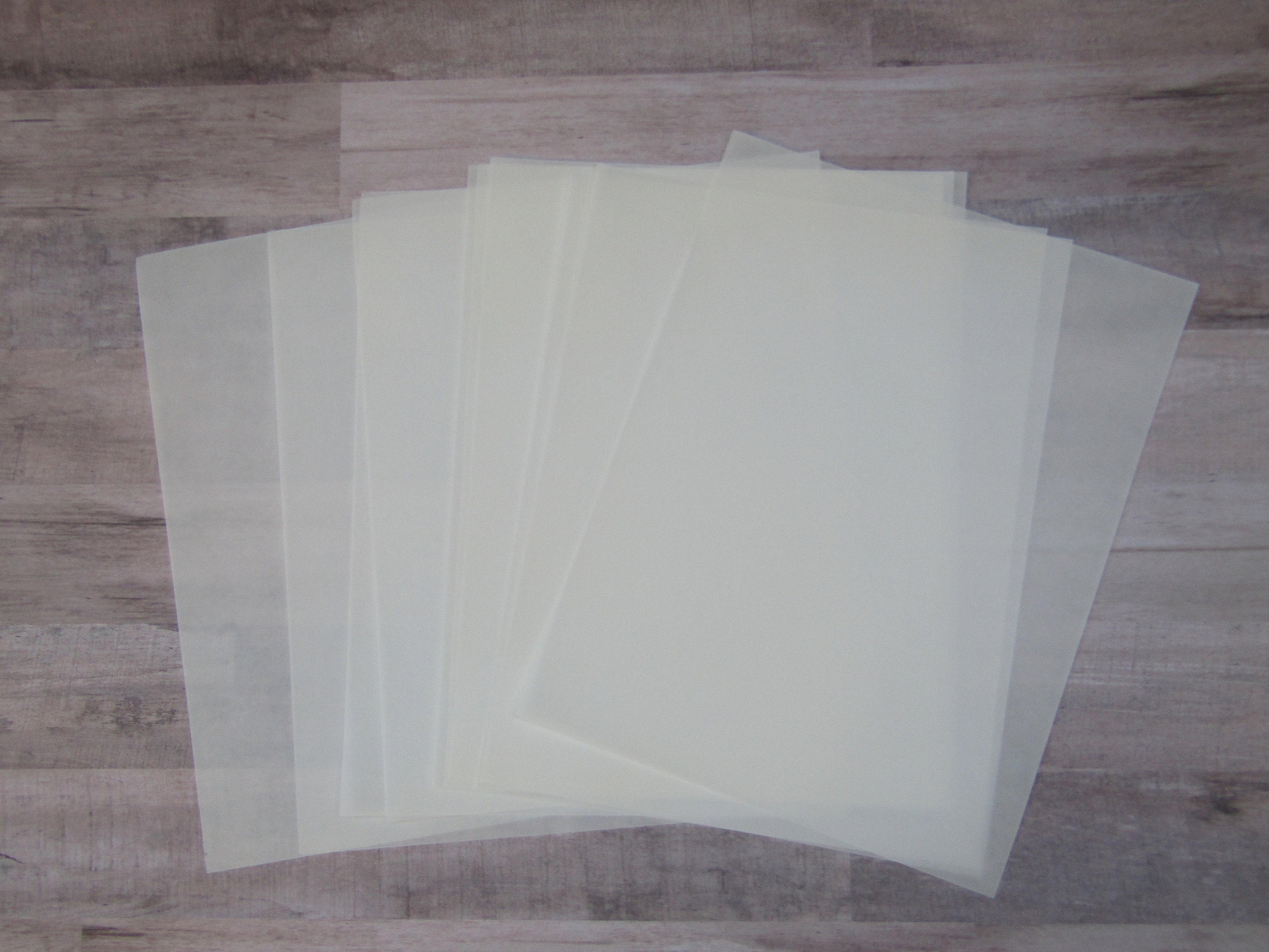12 Vellum Paper Translucent - Transparent -Clear Paper - 8.5" x 11" Sheets - Journal Paper - Scrapbooking - Journaling - Junk Journal Pages