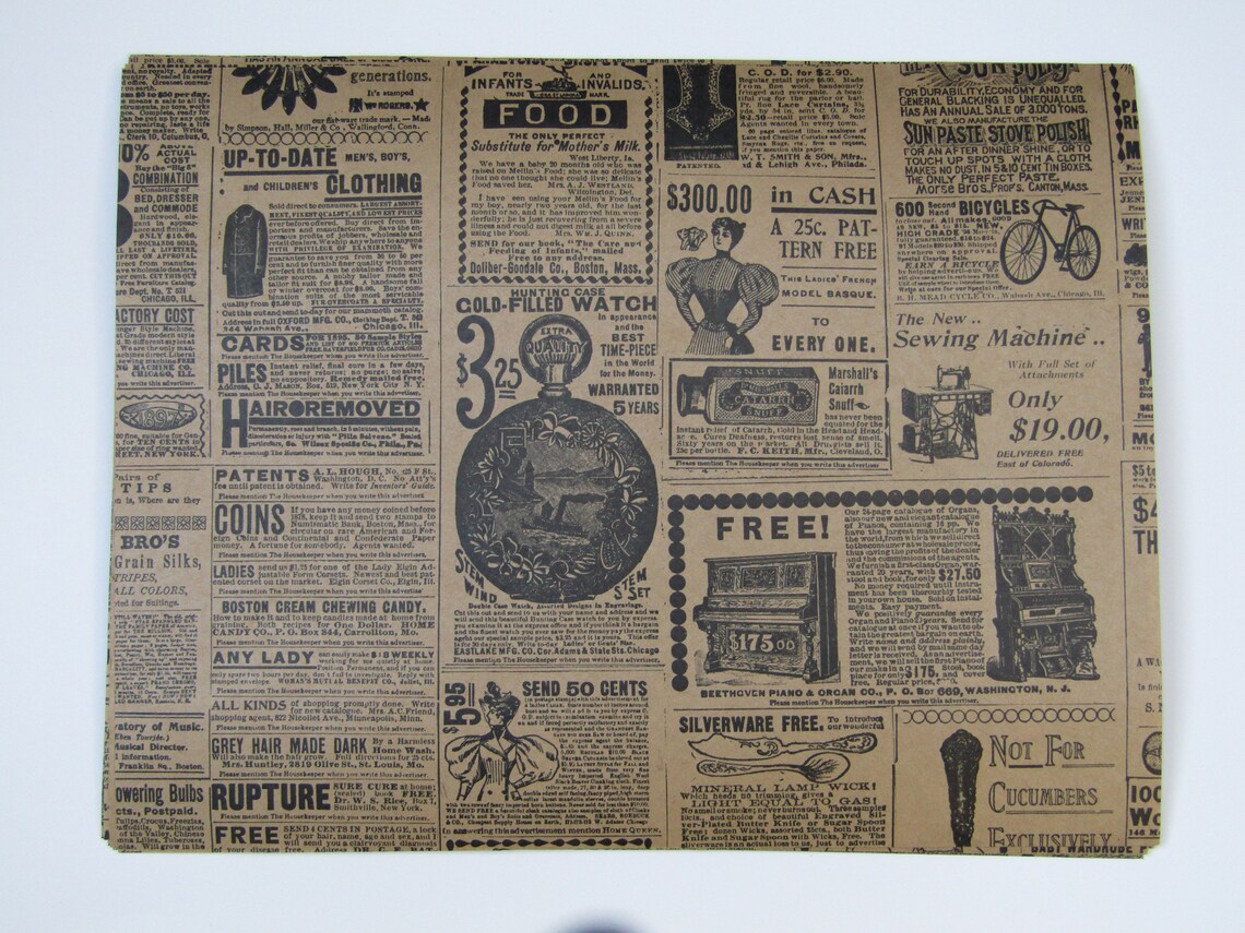 Newsprint 8 1/2 x 11 Paper 15 Pages Newsprint Etsy