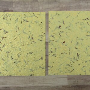 6 Yellow Handmade Paper Sheets- Journal Paper - Scrapbooking-Journaling - Junk Journal Pages - Aged Paper-Vintage Paper