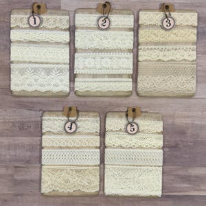 Vintage/Antique Craft Sewing Bobbin Lace Trim, - 3 (ft) Each Lace Remnants, French Lace, Vintage Lace Bundle, Old Lace Broder -Trim # I